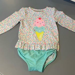 Cat and Jack 18m Baby Girls 2-Piece Floral Rashguard Set
